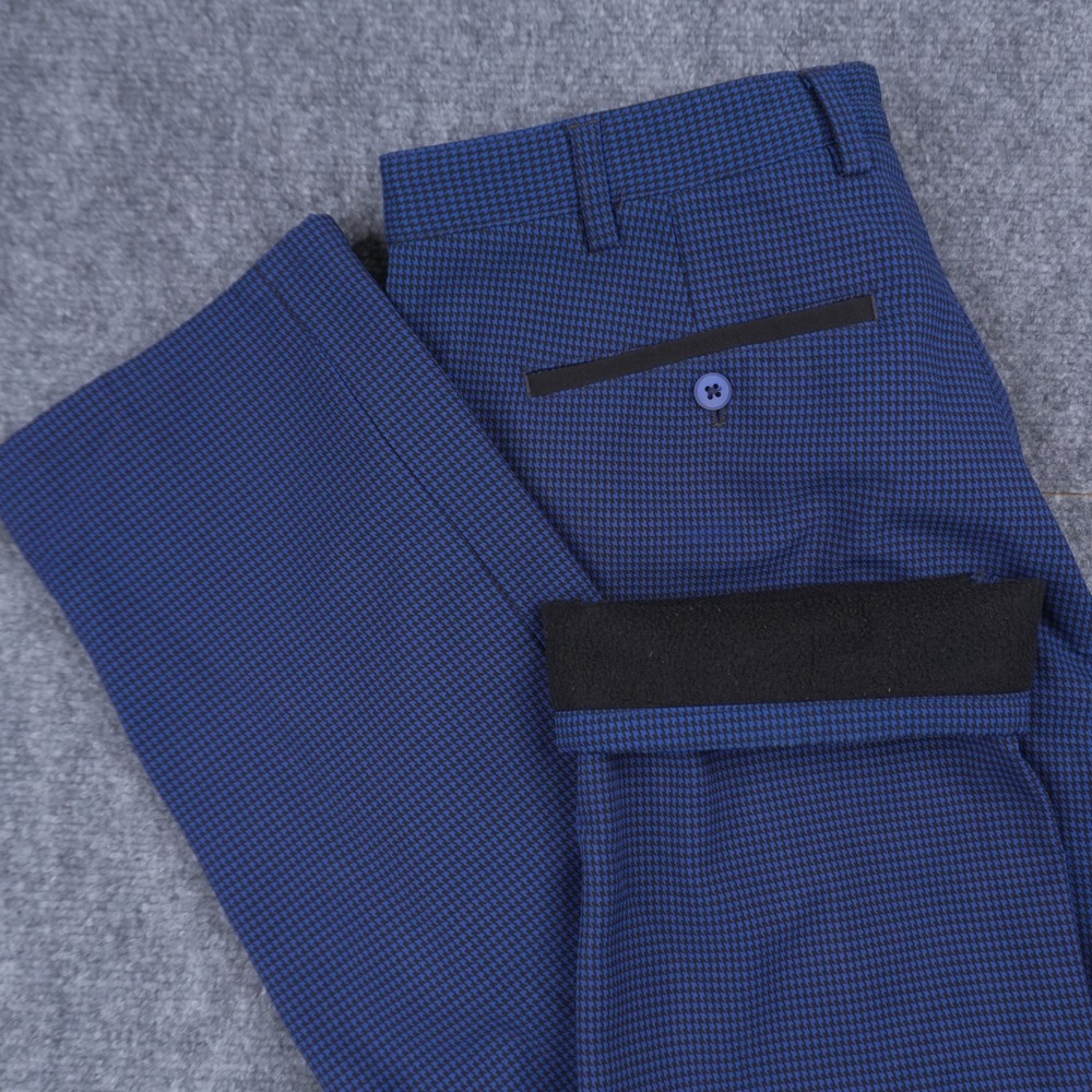 Master Bear Golf Wear Pants Mens 36 Blue Houndstooth Fleece Lined Performance